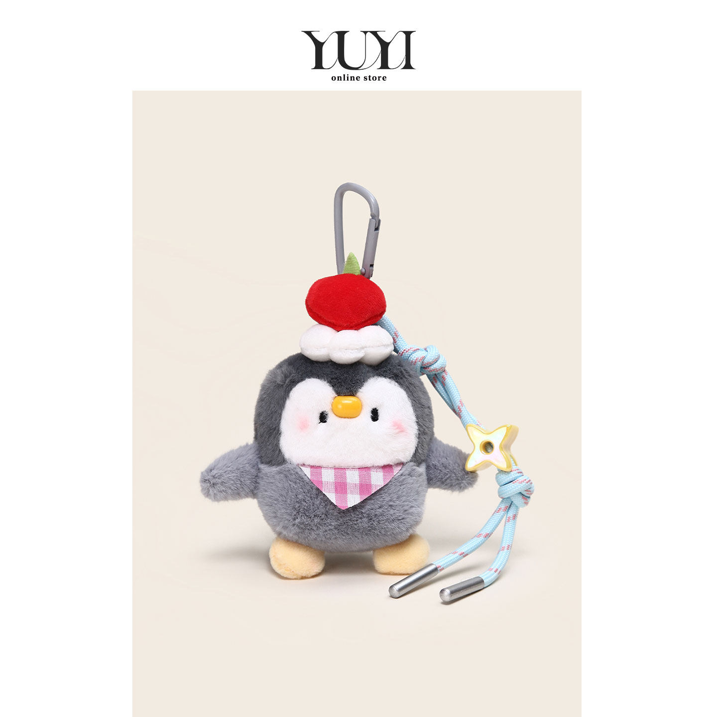 YUYI原创可爱治愈小企鹅毛绒公仔书包包挂件钥匙扣情侣背包挂饰女