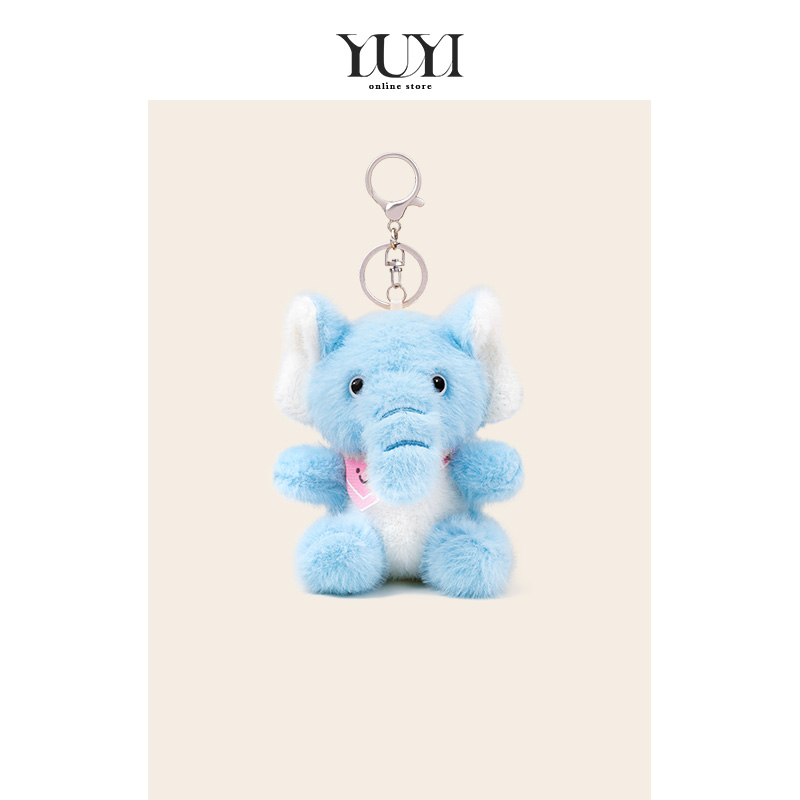YUYI原创可爱小象毛绒书包包挂件大象公仔钥匙扣背包挂饰情侣礼物