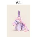 YUYI原创可爱紫色小马本命年毛绒公仔吉祥书包包挂件车钥匙扣礼物