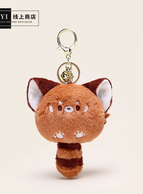YUYI小熊猫阔耳狐团子尾巴BB叫可爱玩偶零钱包耳机包包挂件钥匙扣