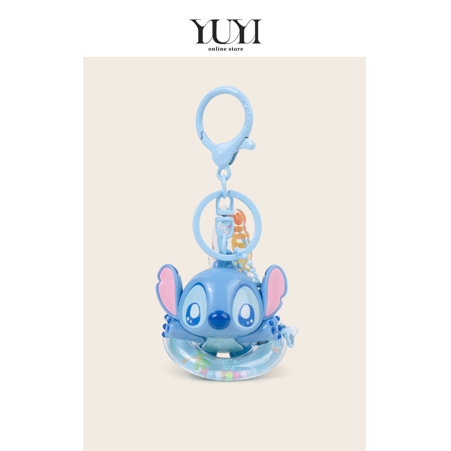 YUYI正版联名创意可爱泳圈史迪仔安琪车钥匙扣书包包挂件情侣挂饰