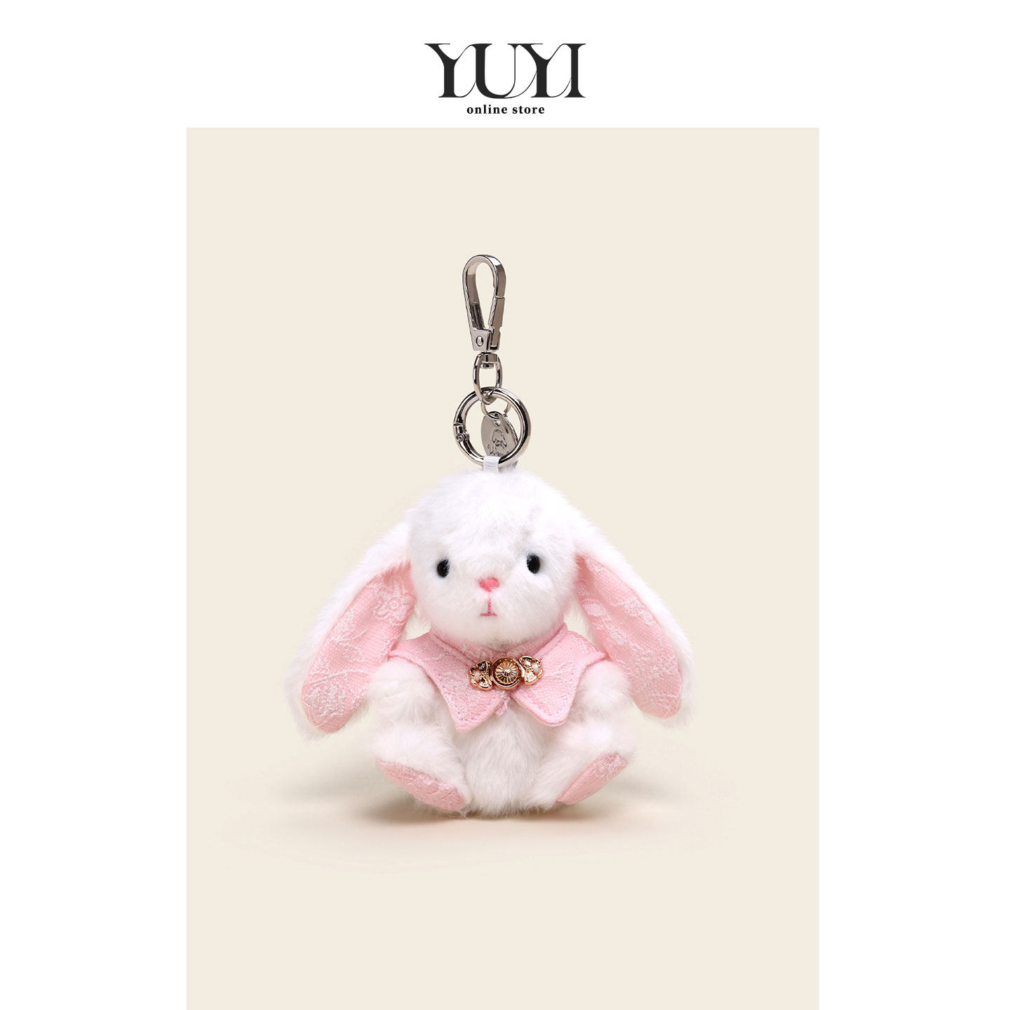 YUYI原创可爱粉色小兔子温蒂兔毛绒玩偶公仔书包包挂件钥匙扣挂饰