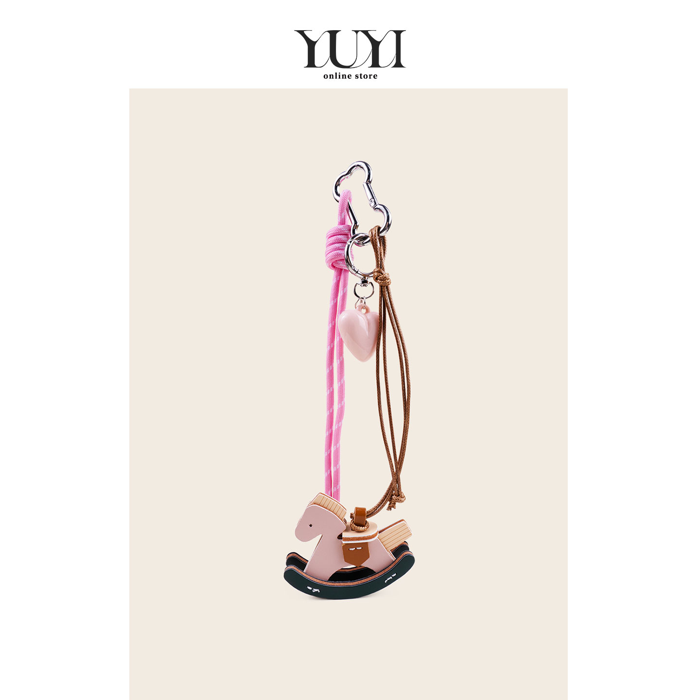 YUYI原创可爱木马miu系书包包挂件小马年吉祥车钥匙扣情侣礼物女