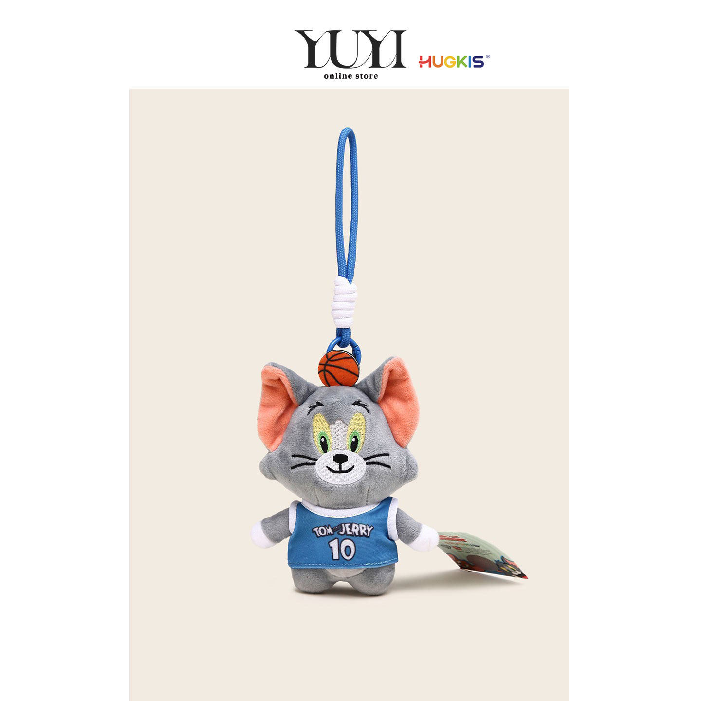YUYI正版联名猫和老鼠篮球汤姆猫杰瑞鼠足球毛绒玩偶公仔书包挂件