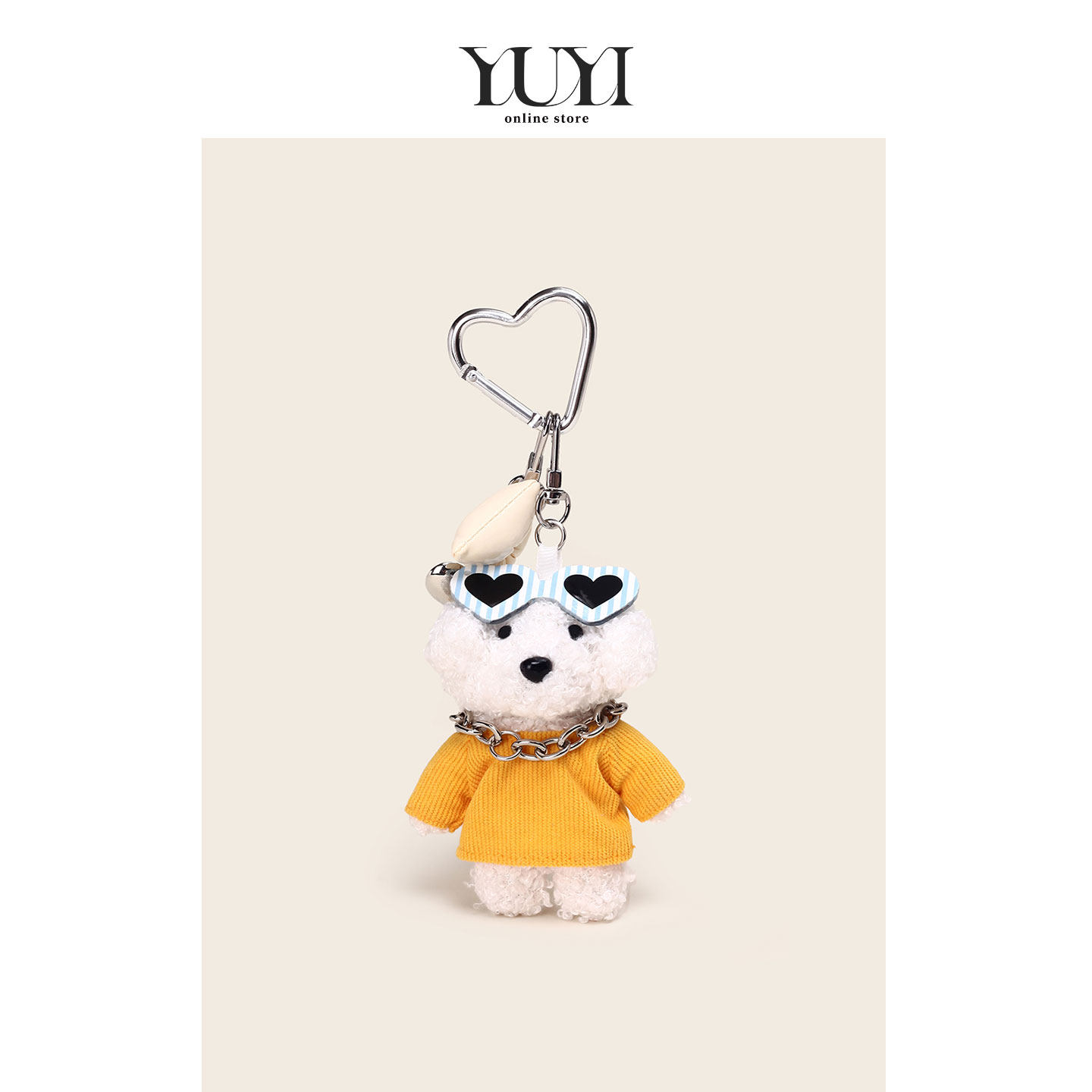 YUYI原创时尚高级感丑萌可爱穿衣小狗书包包挂件背包挂配饰钥匙扣