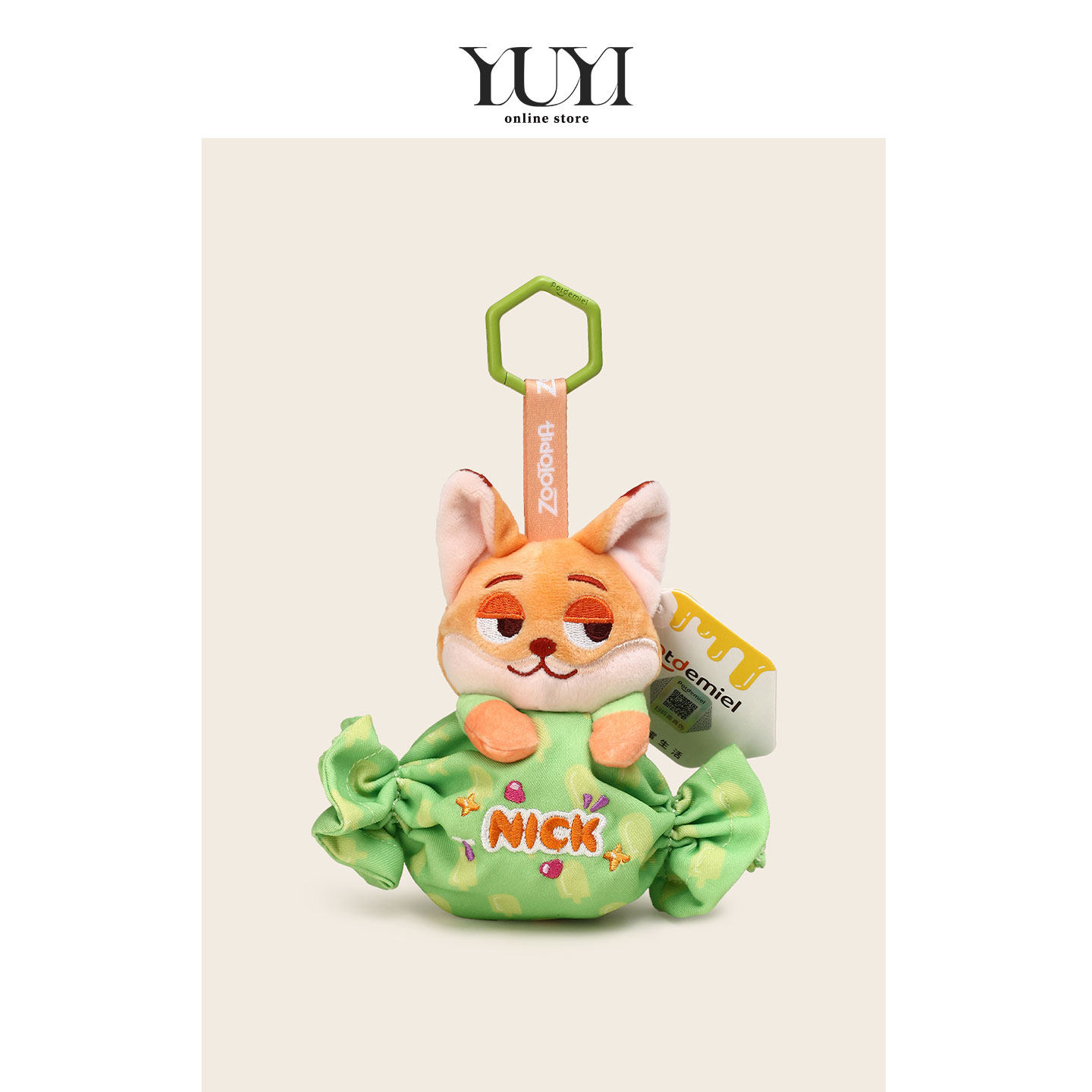 YUYI正版联名疯狂动物城尼克狐朱迪兔情侣耳机包收纳包挂件钥匙扣