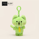 YUYI原创禁止焦虑猫咪绿色小猫公仔毛绒书包包挂件玩偶钥匙扣礼物