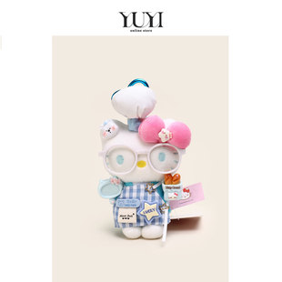 YUYI正版联名蓝色厨娘KT毛绒玩偶hellokitty公仔女生礼物包包挂件