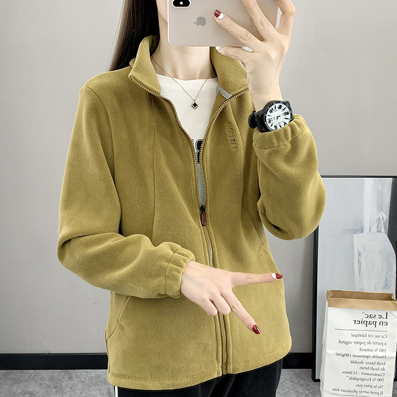 抓绒衣女秋冬新款2025摇粒绒双面保暖小个子防风加绒加厚时尚外套