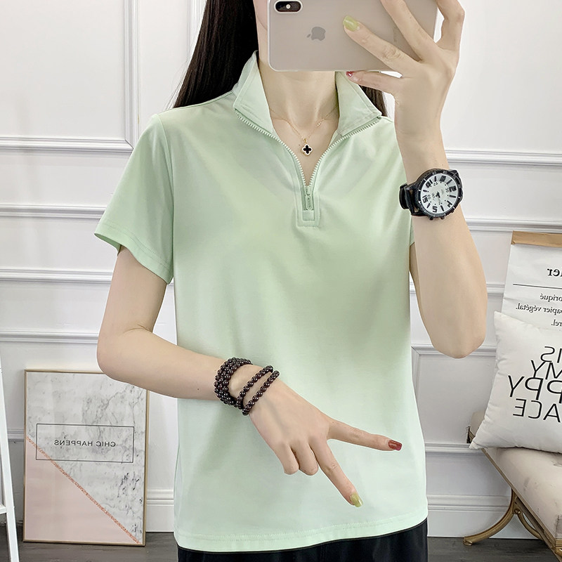 冰丝速干衣女2025夏季新款t恤上衣吸湿透气运动跑步健身立领短袖