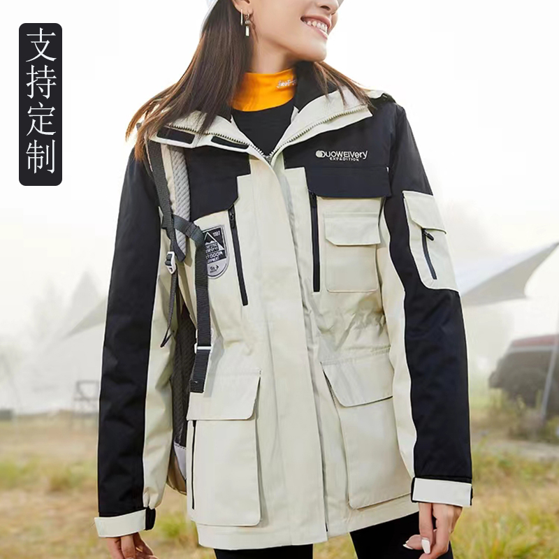 男女户外冲锋衣加棉内胆防风