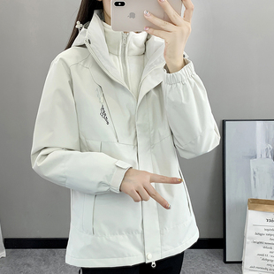 冲锋衣外套2025新款 女秋冬可拆卸小个子三合一防风防水超好看风衣