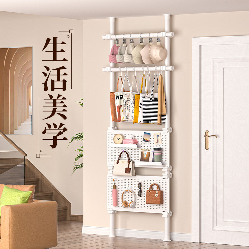 顶天立地置衣架免打孔卧室落地挂衣架室内阳台伸缩晾衣架简易衣柜