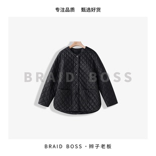 BRAID丨衣长68 大表姐菱格皮衣 2113