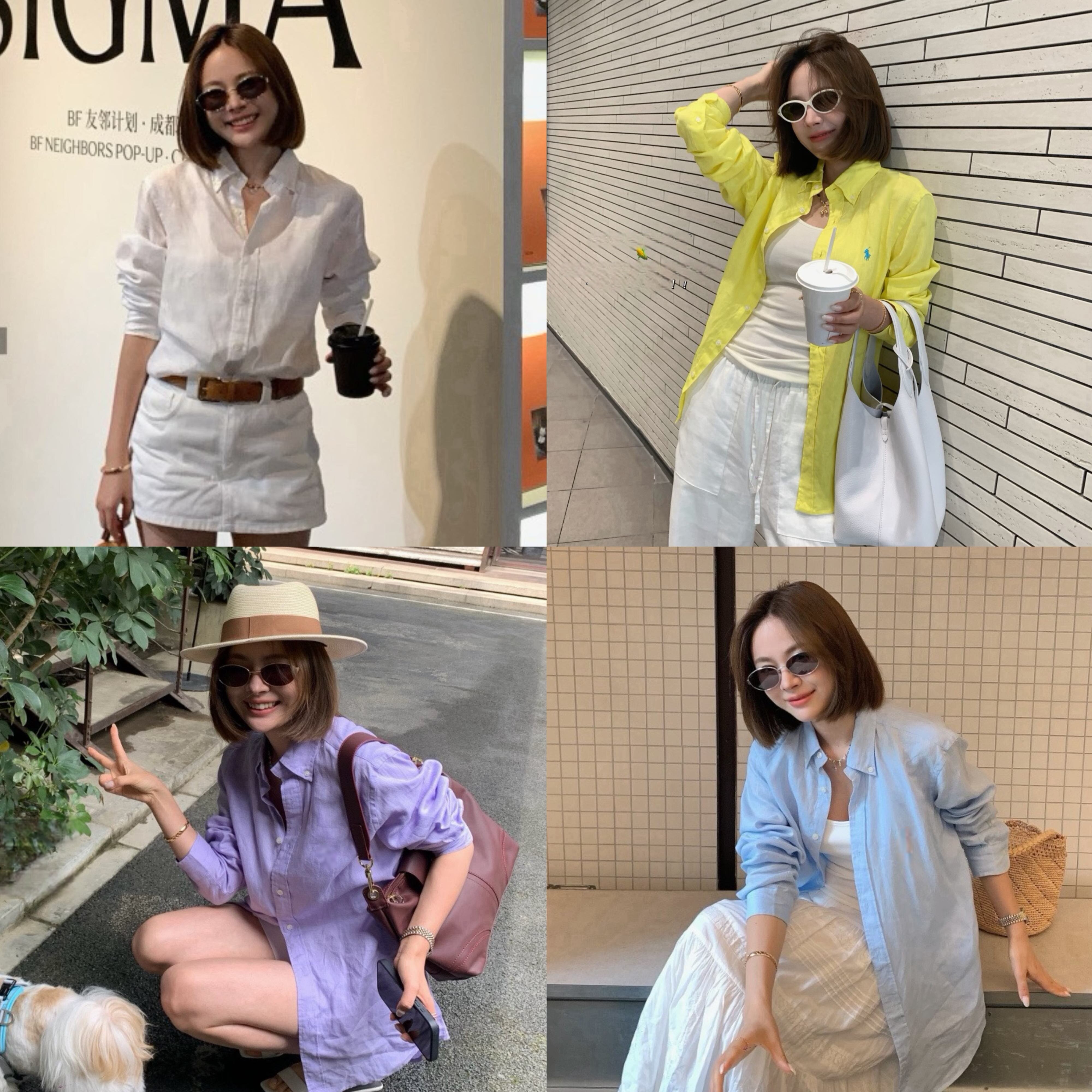 CherieBunny口碑经典人手两件法国亚麻多色老钱宽松百搭休闲衬衫