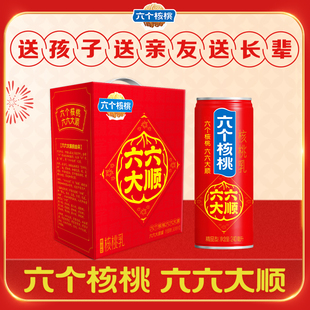 六个核桃六六大顺精品型核桃乳礼盒240ml*12罐植物蛋白饮料整箱礼