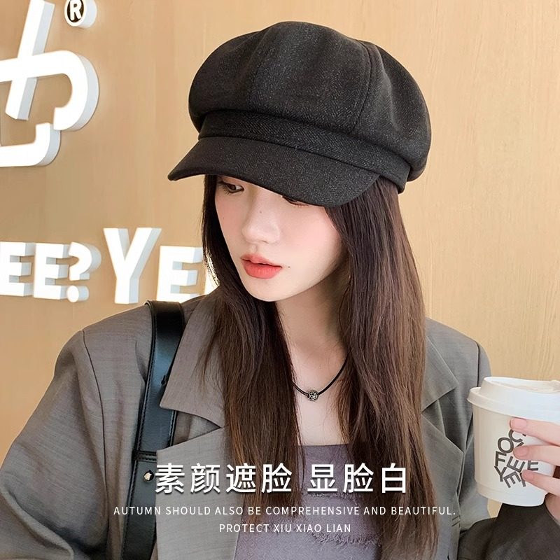 帽子女士秋冬大头围显脸小毛呢贝雷帽冬季韩版百搭复古八角画家帽,服饰配件/皮带/帽子/围巾,帽子,淘宝优惠券,粉丝福利购,淘宝优惠卷