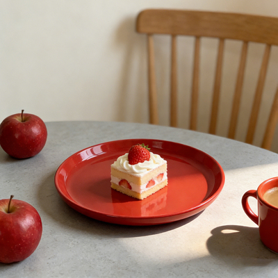 特价清仓法国EmileHenry勃艮第红陶瓷平盘20cm西餐餐盘菜盘甜点盘