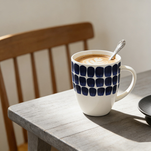 芬兰进口Arabia24h小时复古红蓝陶瓷马克杯子北欧咖啡杯水杯礼物