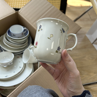 咖啡杯碟套装 德国seltmann彩色小花陶瓷茶杯欧式 早餐杯水杯红茶杯