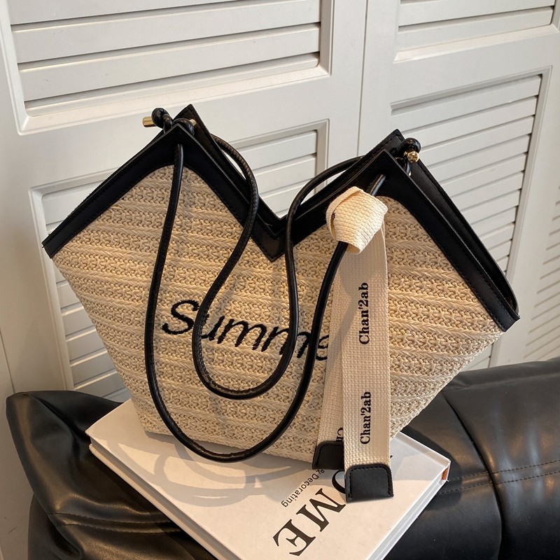 草编包编织包包女针织女包夏季海边度假沙滩包单肩包大容量通勤包