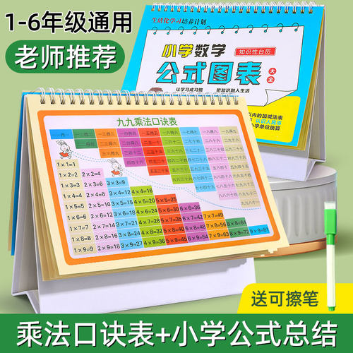 小学数学公式台历【含乘法口诀】