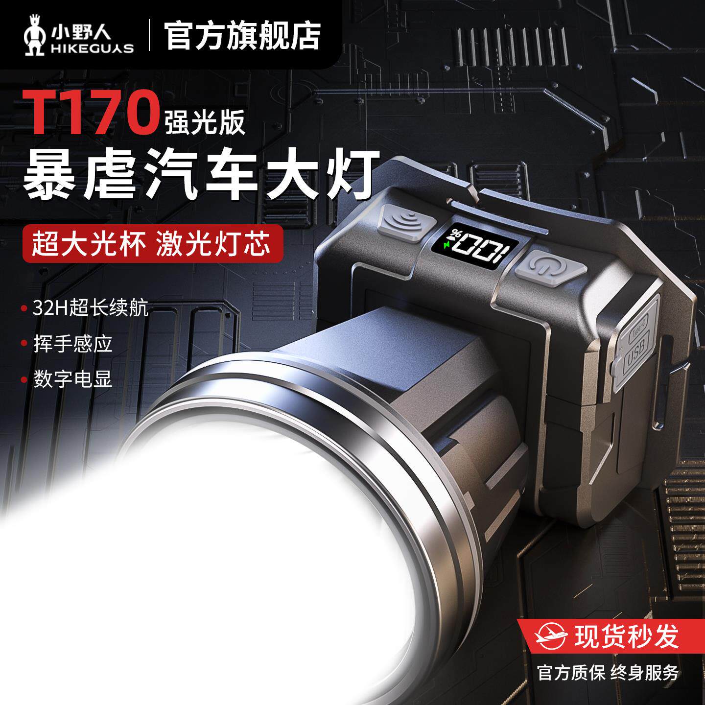 头灯强光充电超亮超长续航100小时头戴式灯照明户外钓鱼专用矿灯