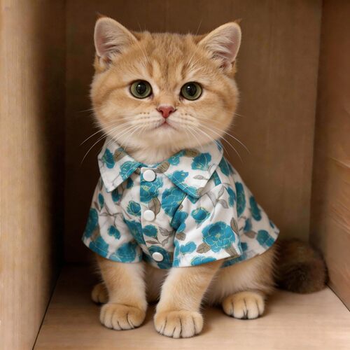 猫咪衣服防掉毛夏季薄款透气复古风衬衫泰迪比熊小型宠物小狗衣服