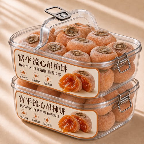 正宗陕西富平流心吊柿饼特级官方旗舰店老式霜降流心吊柿农家自产