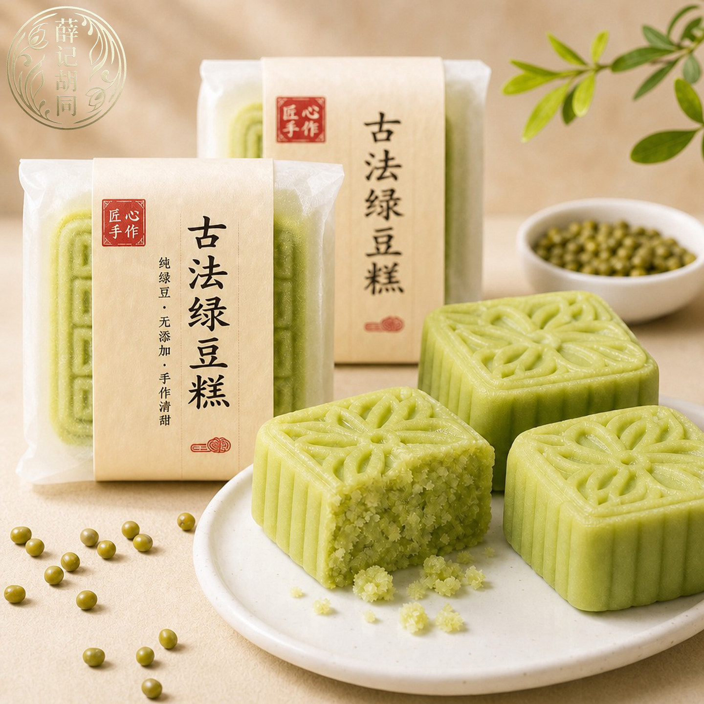 老字号！绿豆糕老式正宗独立小包装官方旗舰店无糖无添加礼盒小吃