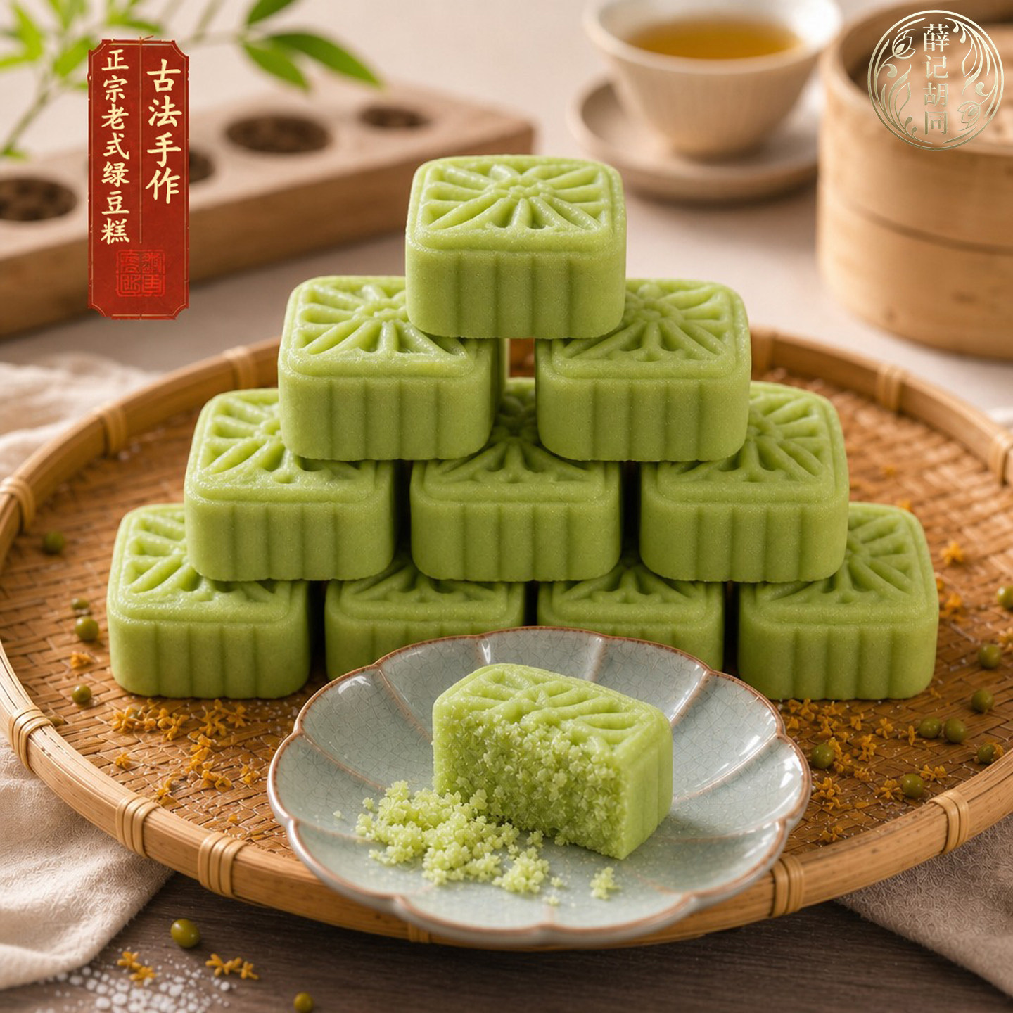 老字号！绿豆糕老式正宗独立小包装官方旗舰店无糖无添加礼盒小吃