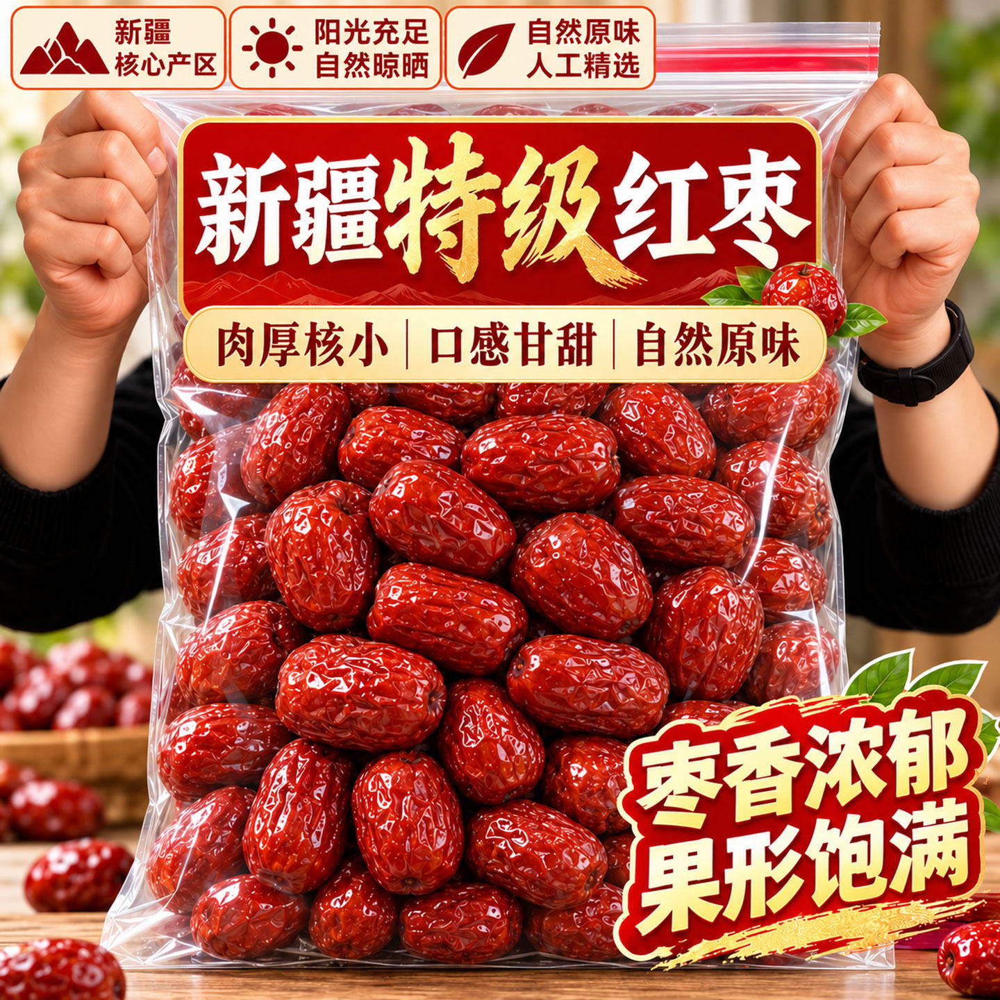 【当季新货】红枣特级新疆特产官方旗舰店和田大枣原生态一级灰枣
