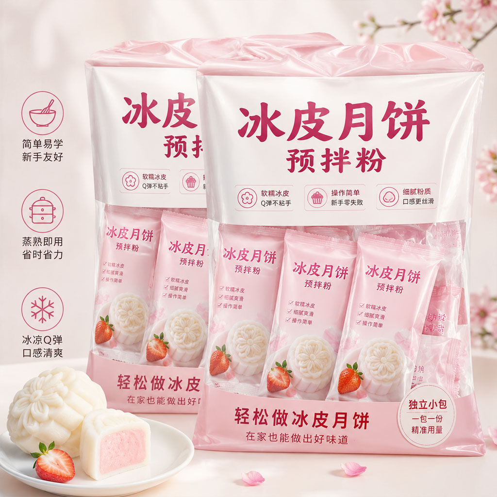 冰皮月饼预拌粉0添加中秋节自制月饼专用粉全套装材料家庭DIY免蒸