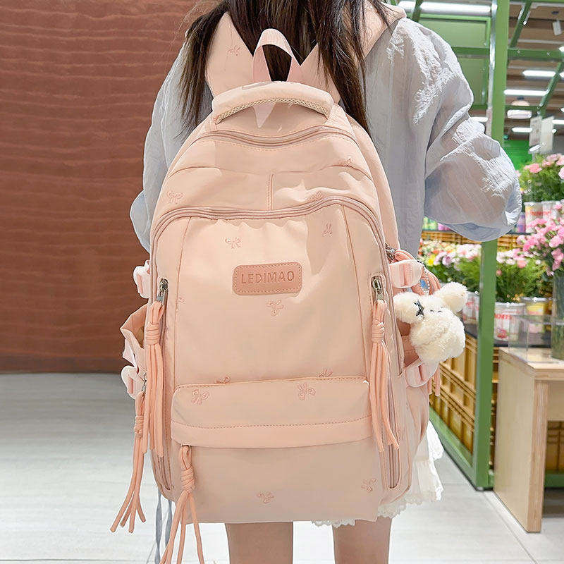 可爱少女书包大容量学院风初中女生高中大学生双肩包休闲旅行背包