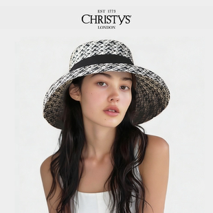 Christys 百年皇室品牌 混黑色台湾纸大帽檐遮阳草帽 2026新品