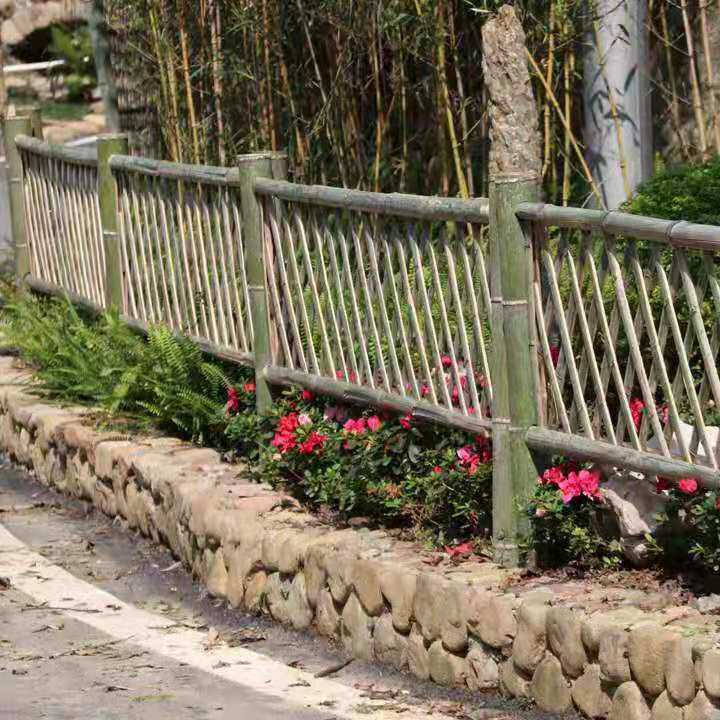 竹篱笆栅栏围墙护栏户外室外竹竿围栏农场家庭小院花坛花园装饰