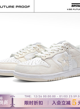 RIPSTAR/爆炸星白色休闲星星板鞋女秋冬款新款运动鞋【北极熊】