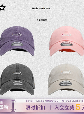 RIPSTAR TTS乒乓主题特别单品系列 复古水洗棒球帽