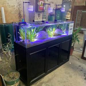 新款水草缸水族箱底滤客厅超白玻璃兰寿溪流缸背包生态鱼缸不含灯