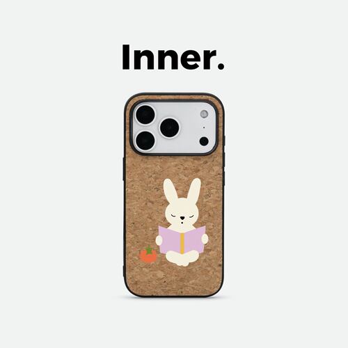 Inner.因内 爱读书的兔兔系列天然软木磁吸手机壳适用于苹果华为新款MagSafe保护壳可爱动物个性治愈创意
