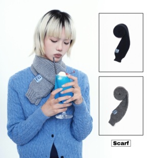 LDSTUDIOLAB原创日系复古双色针织围巾秋冬保暖围脖粗毛线围巾女