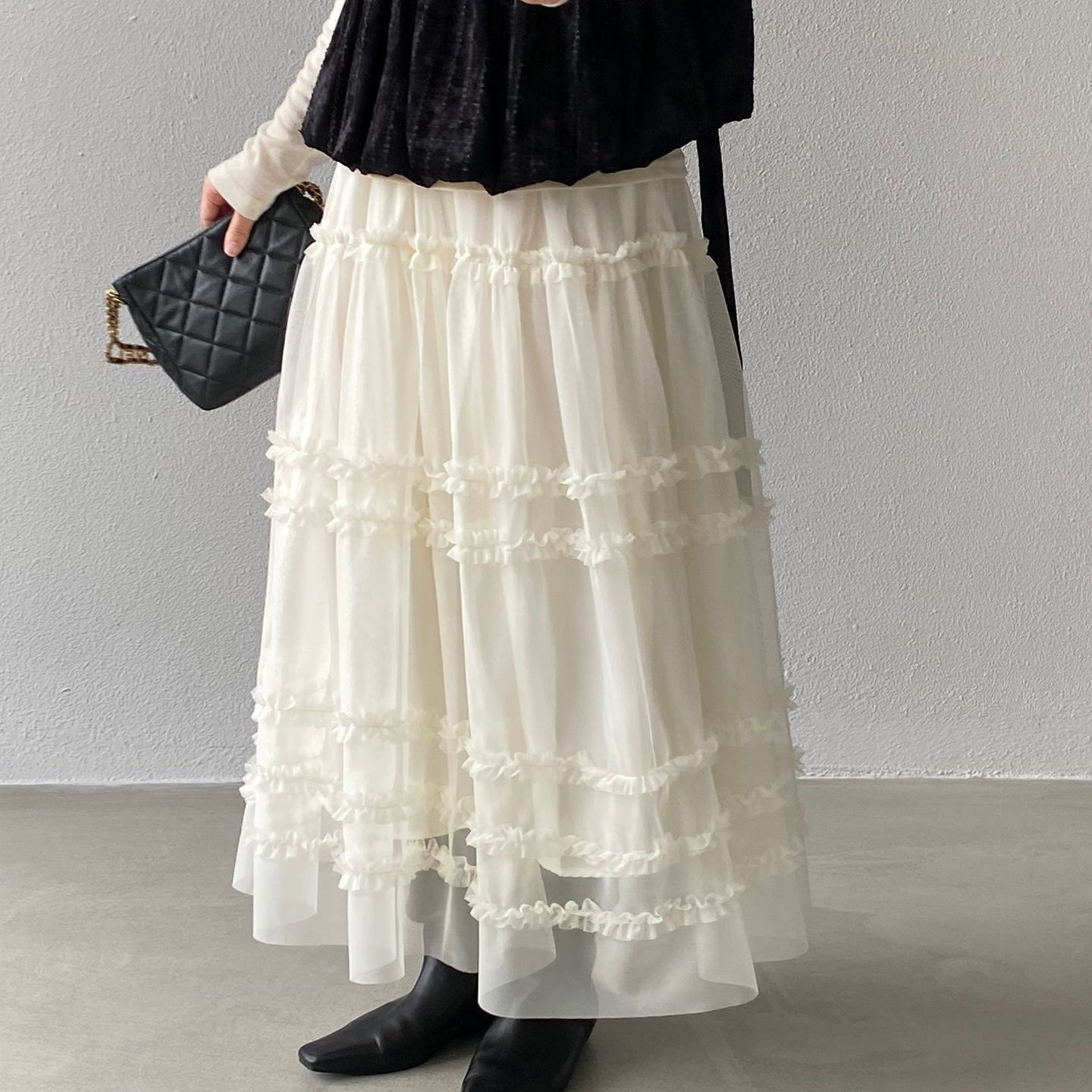 韩版26春装温柔仙气网纱木耳边拼接蛋糕裙女高腰A字减龄半身长裙,女装/女士精品,半身裙,淘宝优惠券,粉丝福利购,淘宝优惠卷