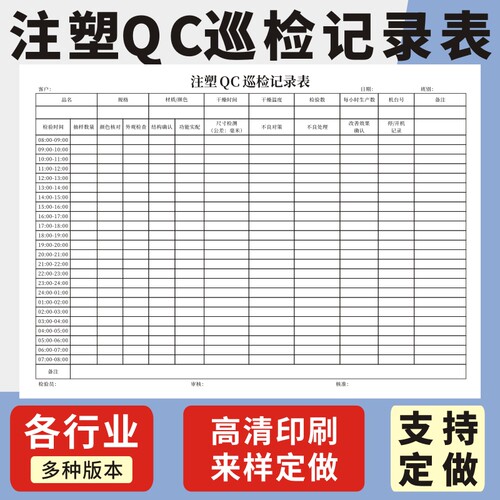 注塑QC巡检记录表玛计划2024