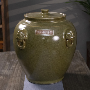 加厚陶瓷米缸茶叶罐20斤50/100/200景德镇带盖子密封防潮储物罐水