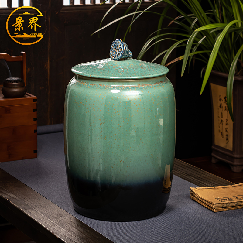 景界陶瓷米缸油缸水缸茶叶罐加厚