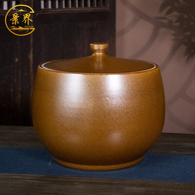 加厚防潮防虫景德镇陶瓷米缸油面粉桶10/20/30斤带盖腌菜肉密封罐