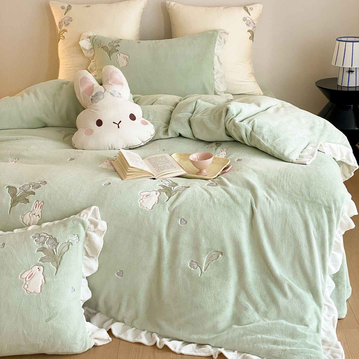 公主风四件套高克重牛奶绒