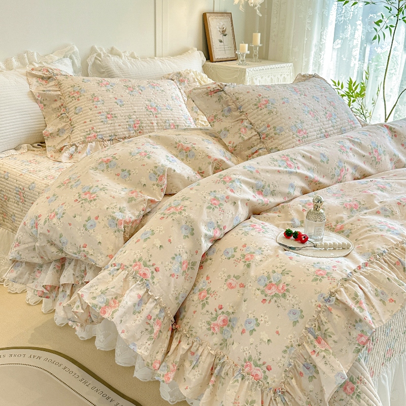 2025全棉纯棉法式蕾丝花边四件套