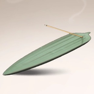 简约禅意不落灰线香插高级茶室沉香香座 中式 至檀世家 陶瓷竹叶