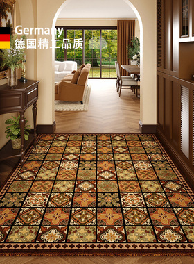 德式复古入户地垫高级感轻奢门口地毯大门垫子新款进门脚垫美拉德
